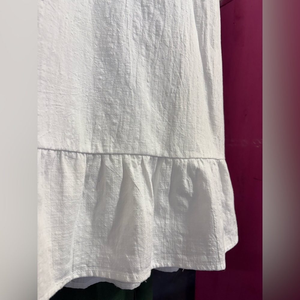 Kirundo White Embroidered Smock Midi Dress Pom Pom sleeves Size Medium - Picture 8 of 11
